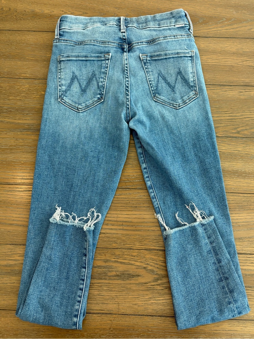 MOTHER The Looker High Waisted Ankle Fray Light Blue Denim Jeans Size 27 - Picture 3 of 7